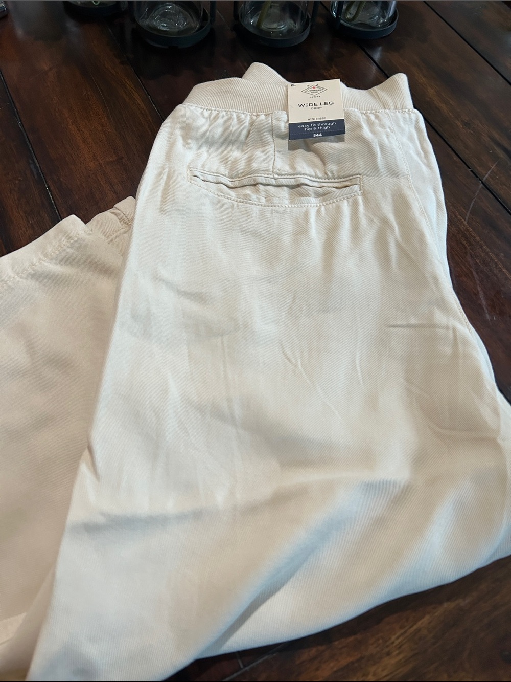St. John’s Bay Wide-Leg Crop Pants in Off-White - Comfortable Casual Trousers